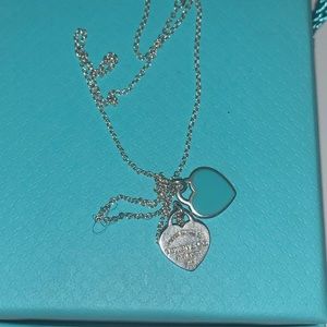 TIFFANY MINI DOUBLE HEART TAG NECKLACE